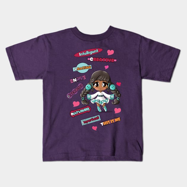 Native American Girl Kids T-Shirt by treasured-gift